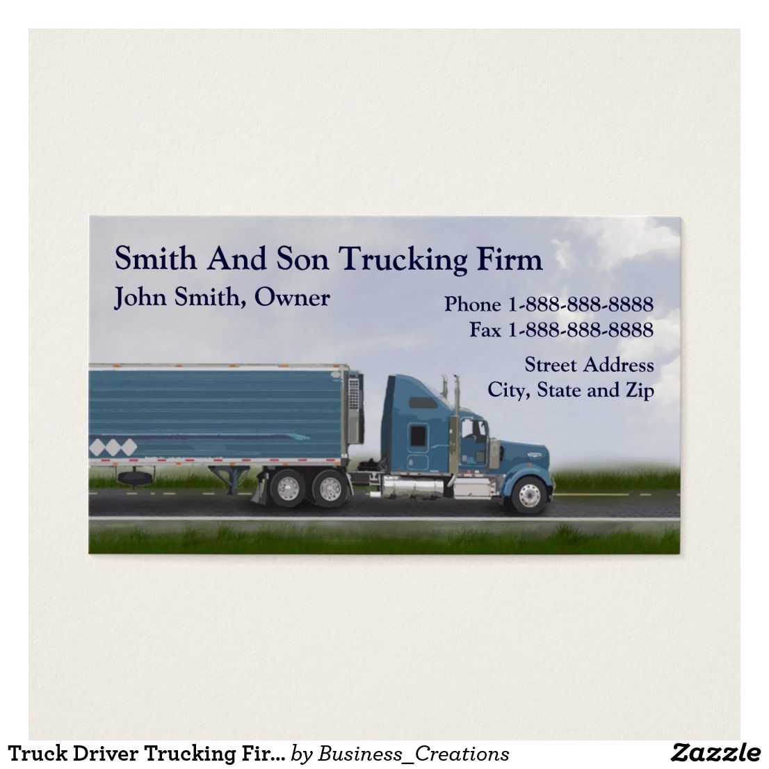 trucking company business cards 2