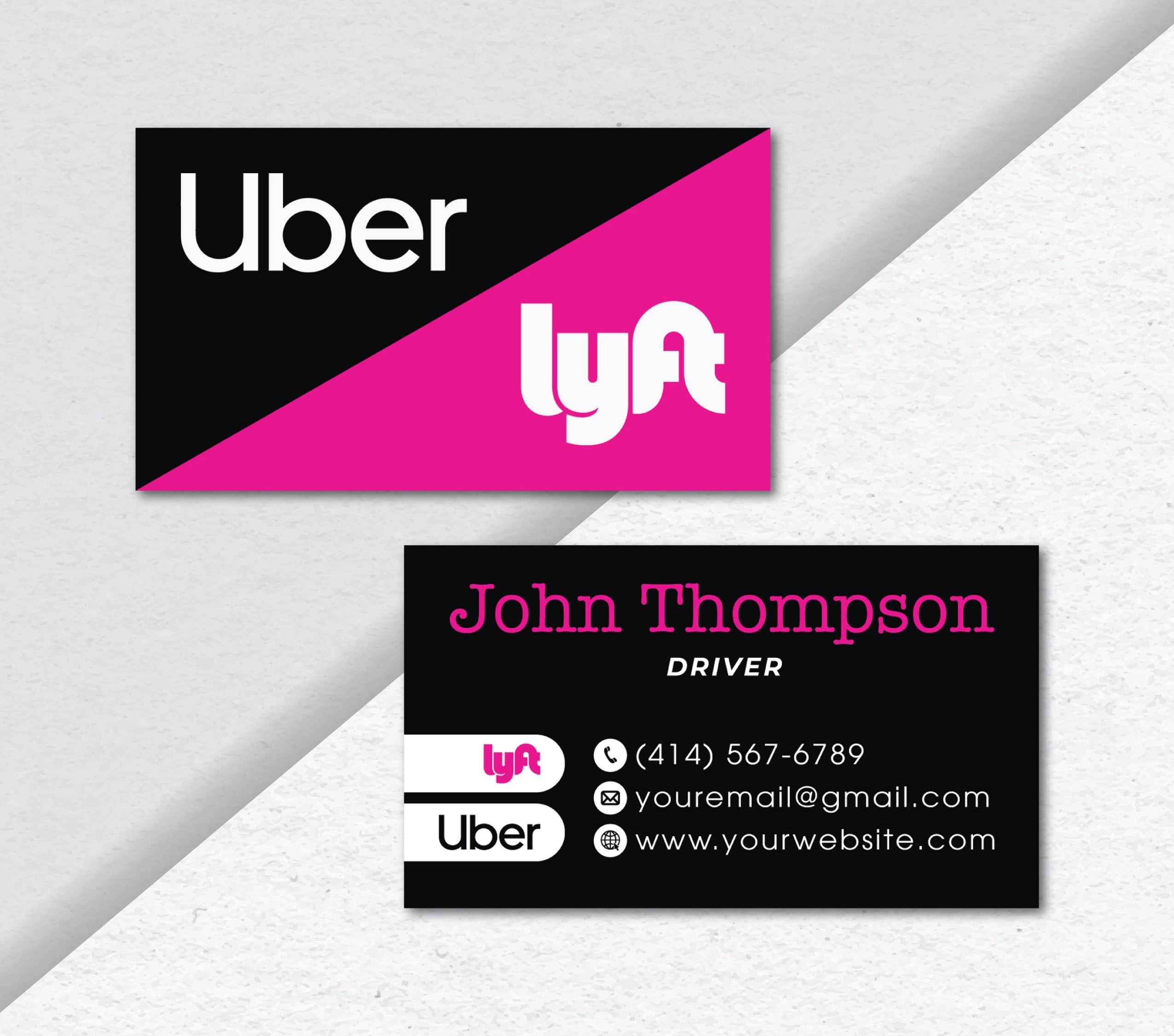 uber lyft business cards 2 1