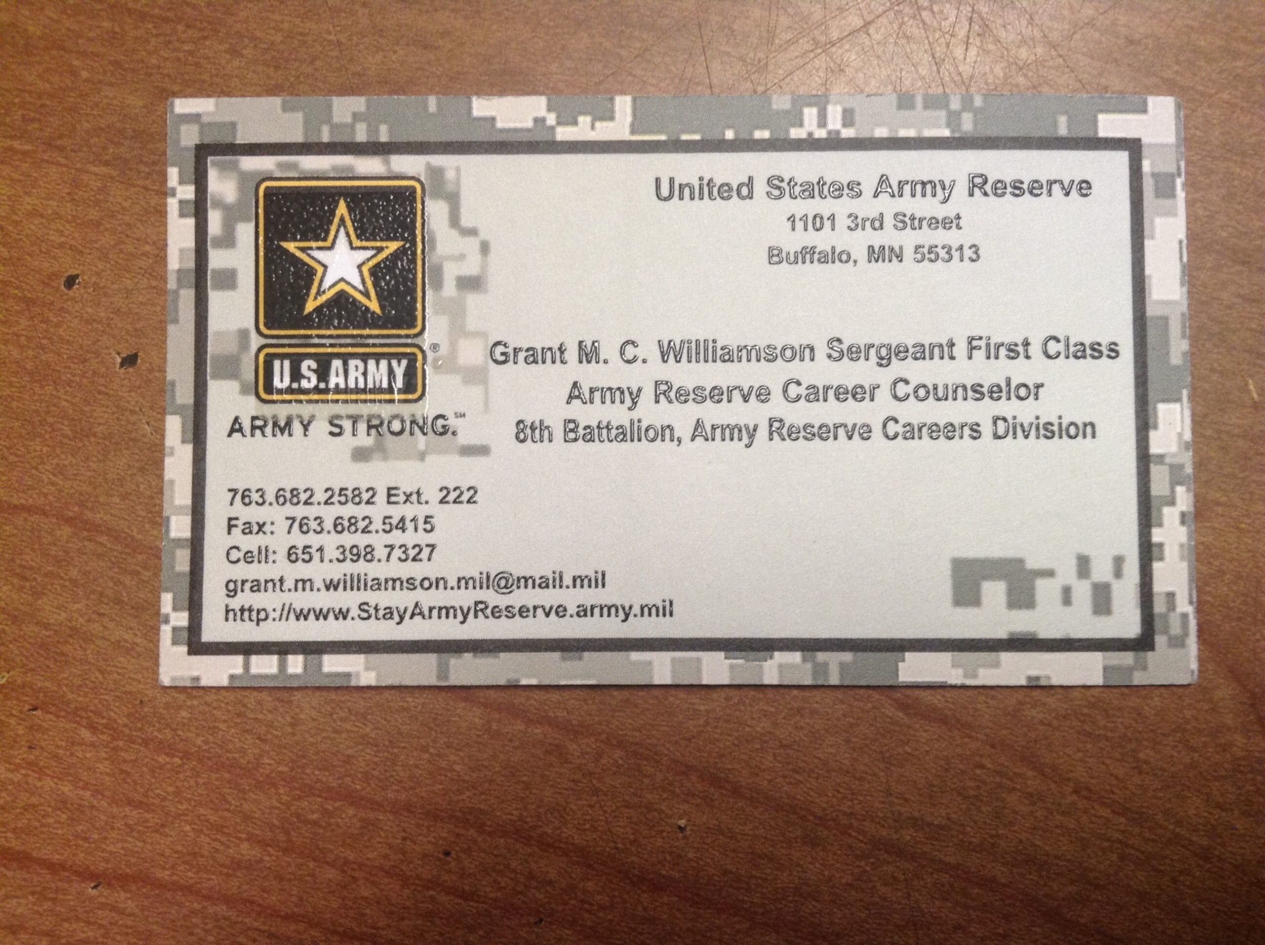 us army business cards 3