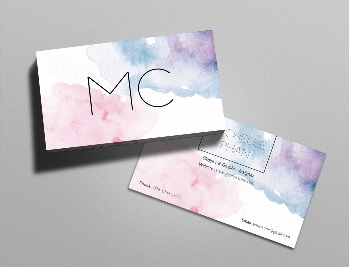 watercolor business cards 1