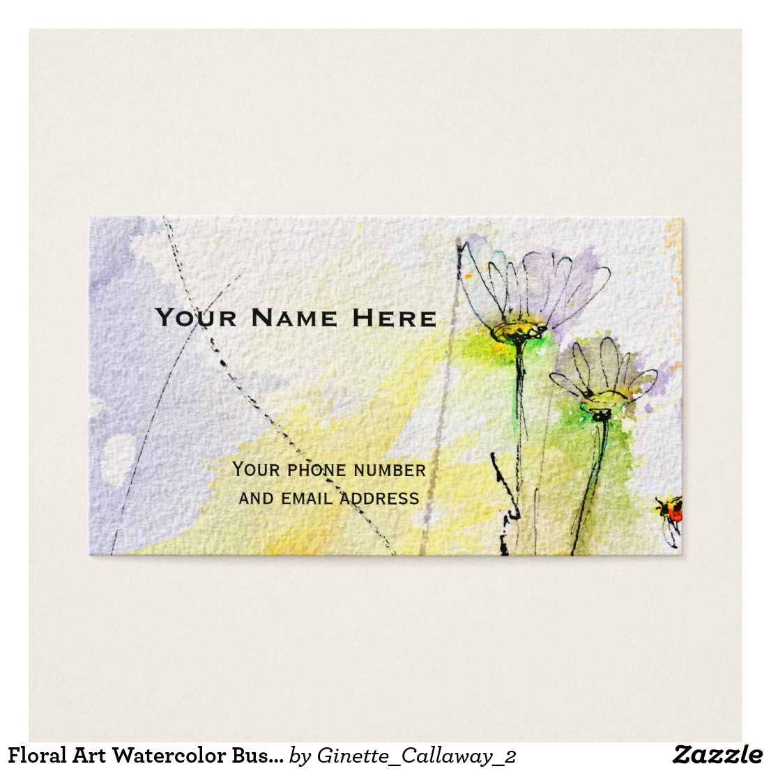 watercolors business cards 2