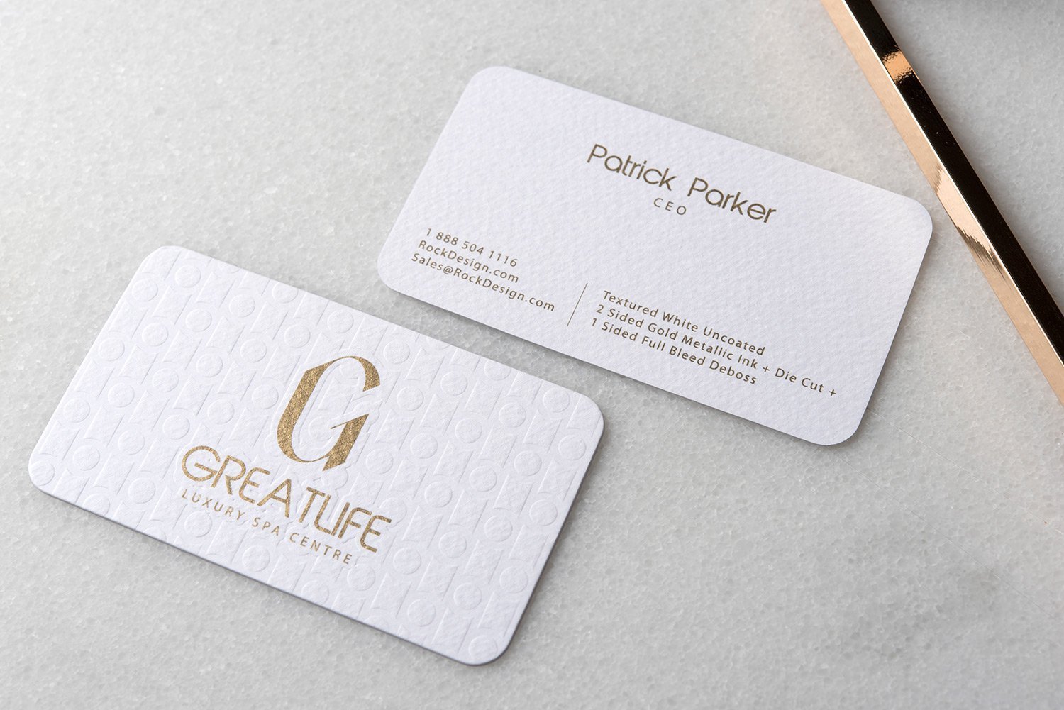 white and gold business cards 1