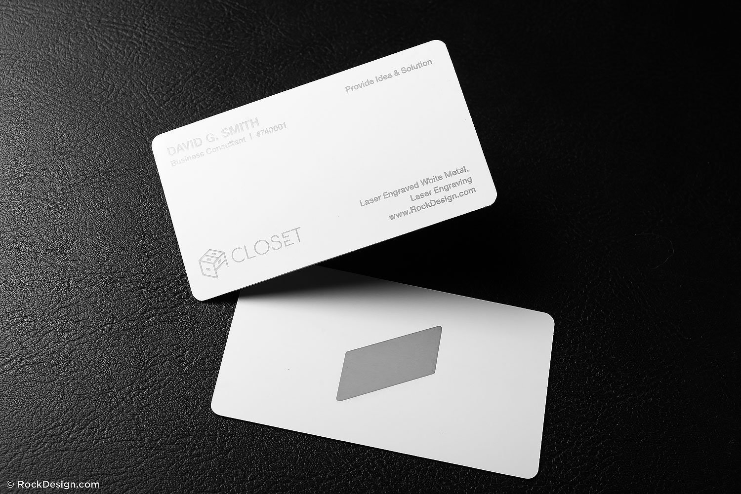 white metal business cards 1