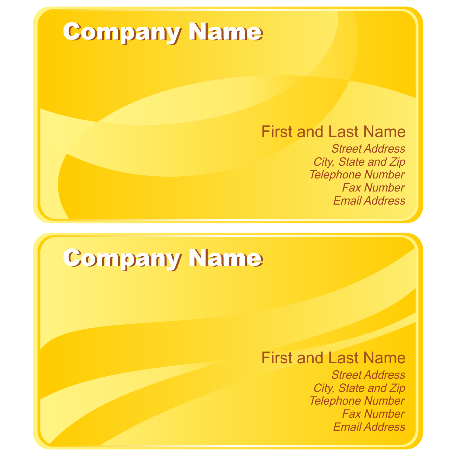 yellow business cards 2