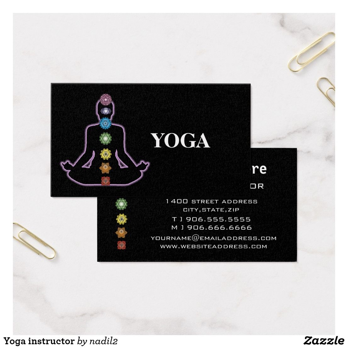 yoga instructor business cards 2