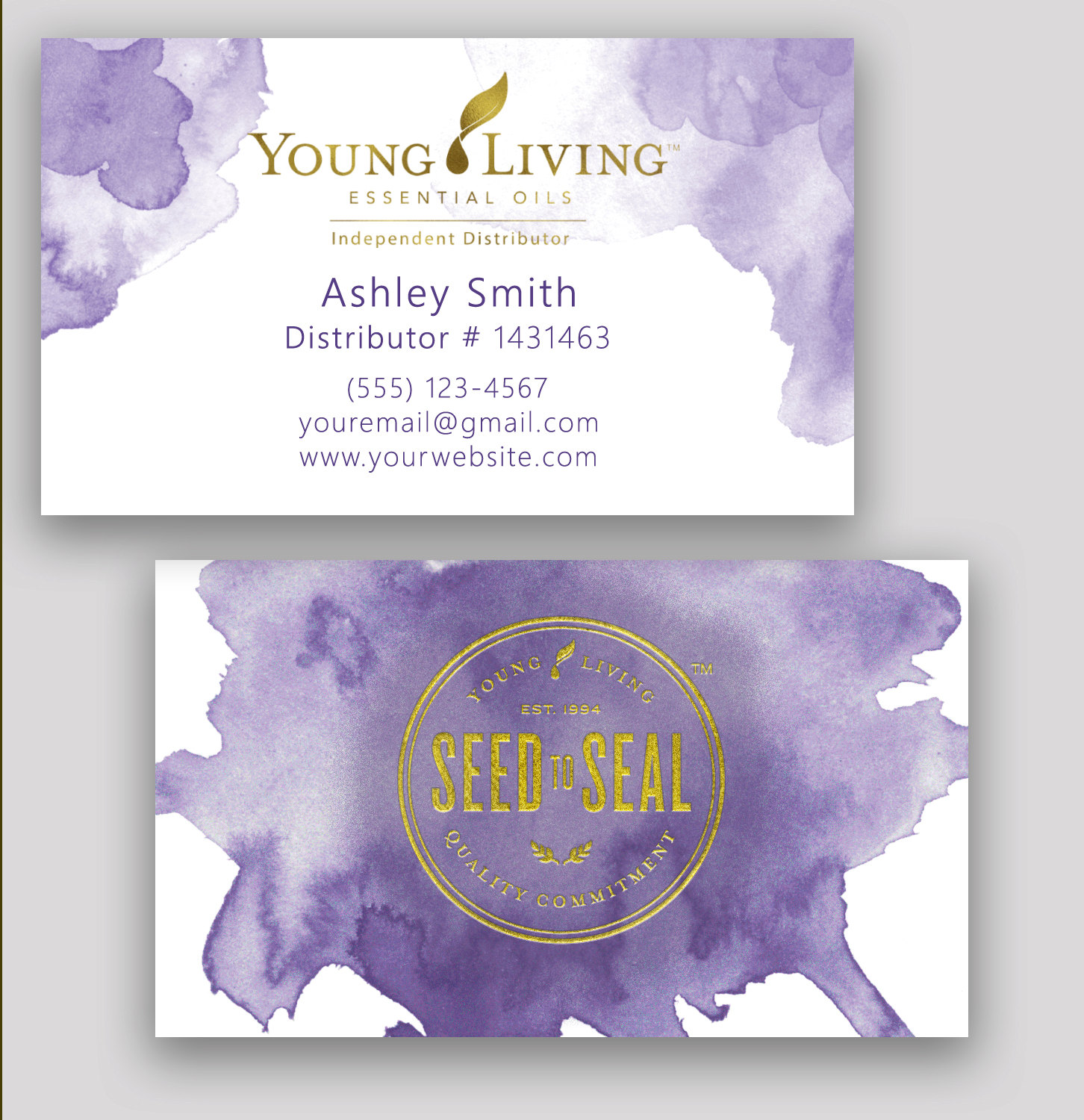 young living essential oil business cards 1