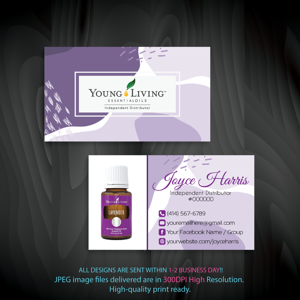 young living essential oil business cards 2