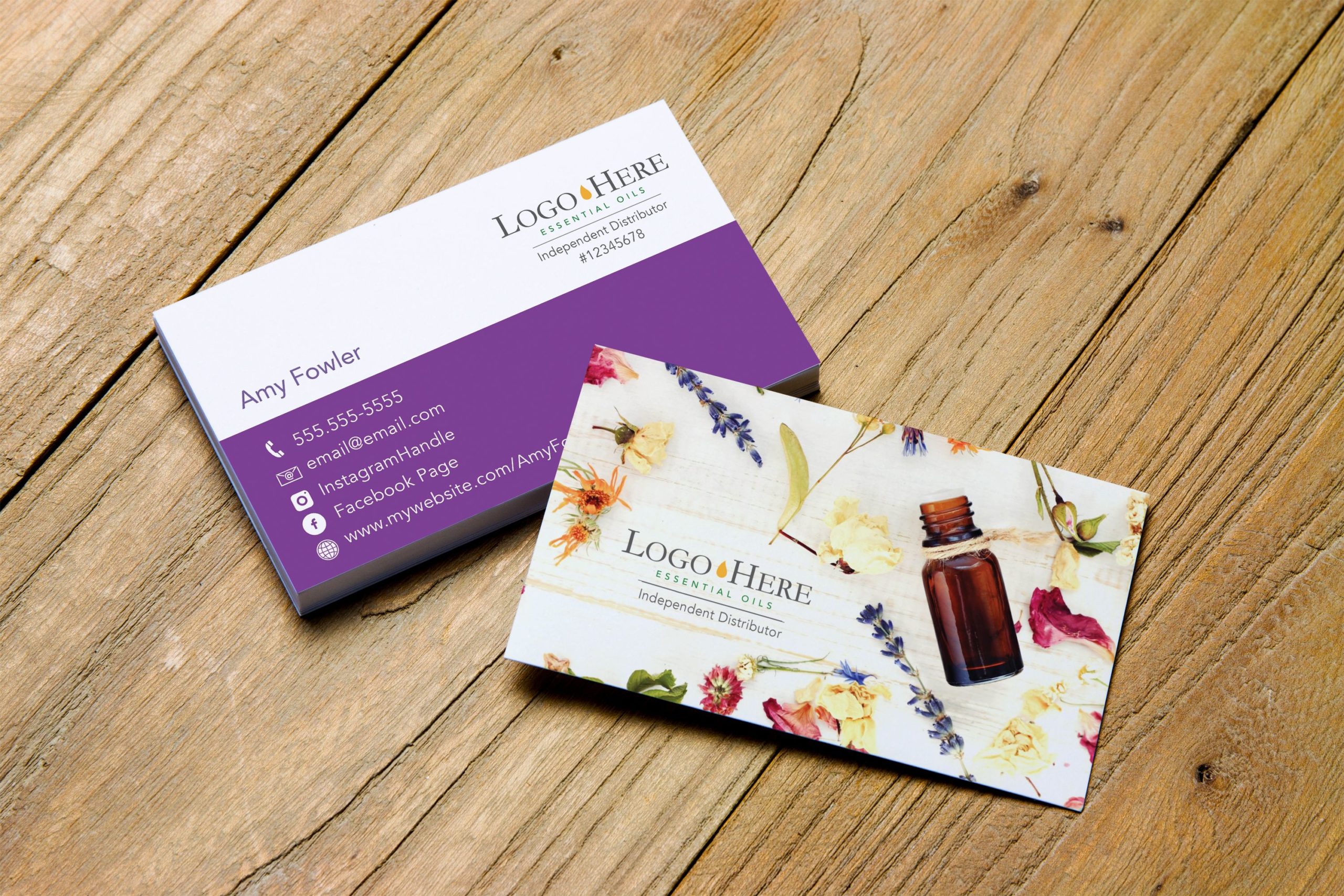 young living essential oil business cards 3