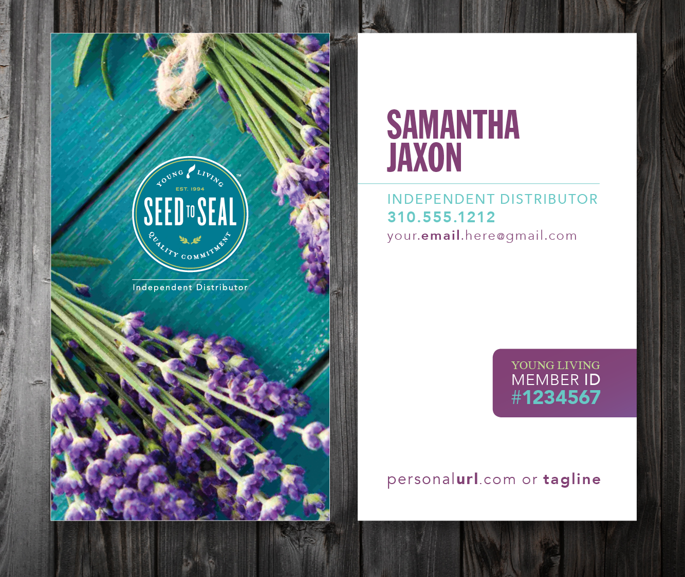 young living essential oil business cards 4