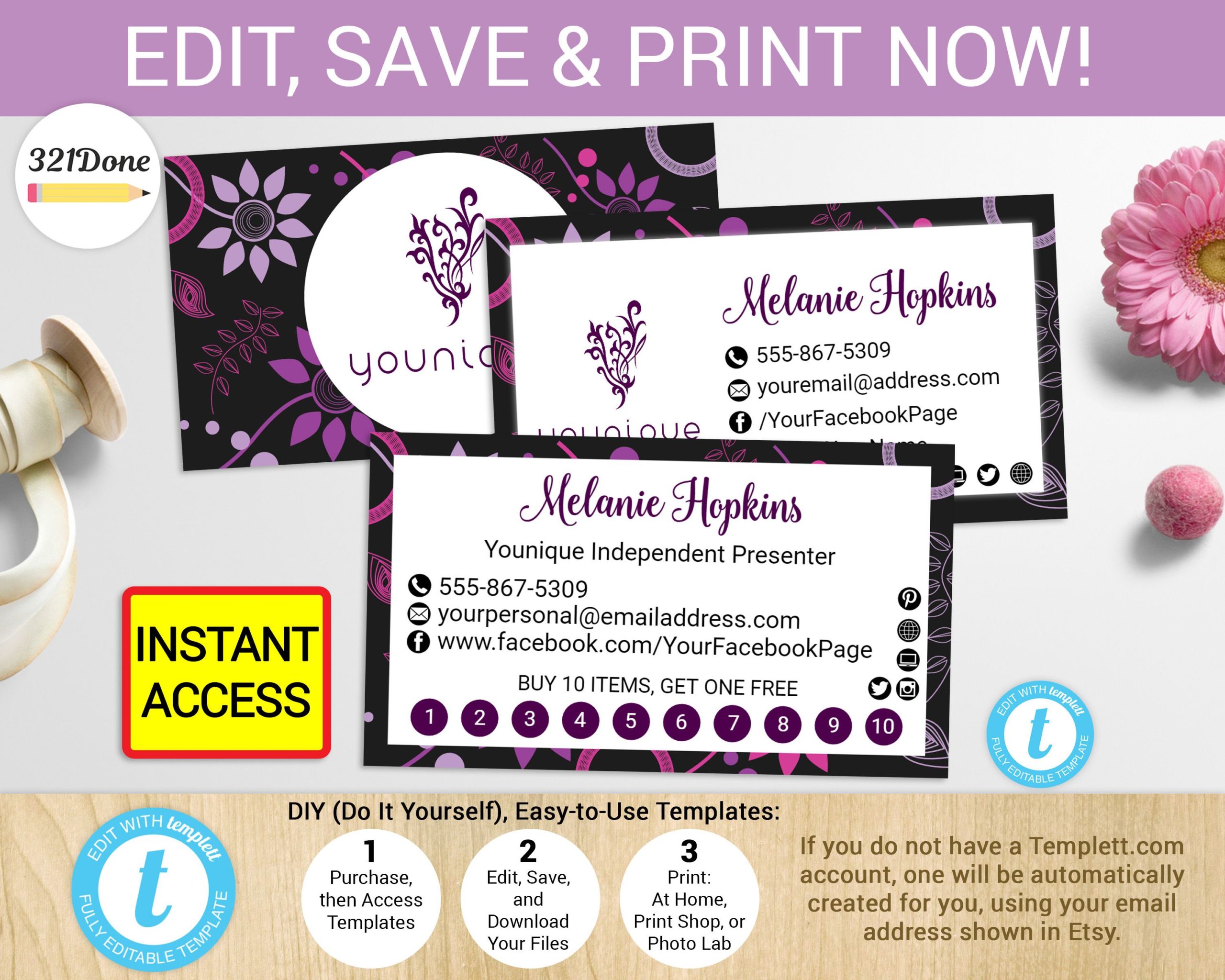 younique business cards templates 4