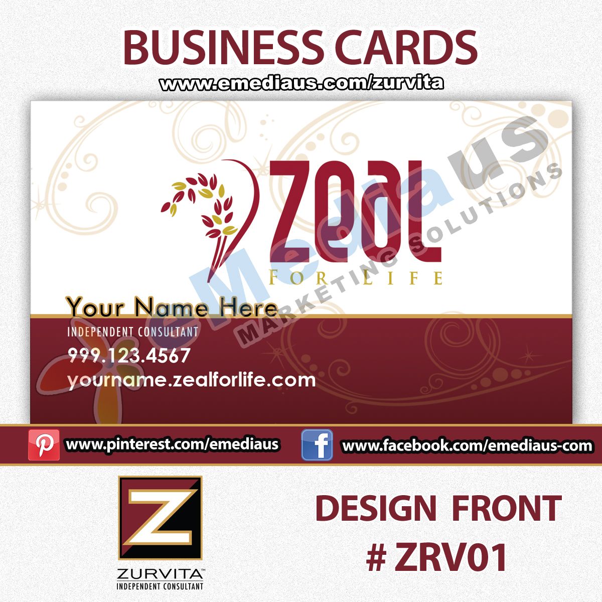 zeal for life business cards 3